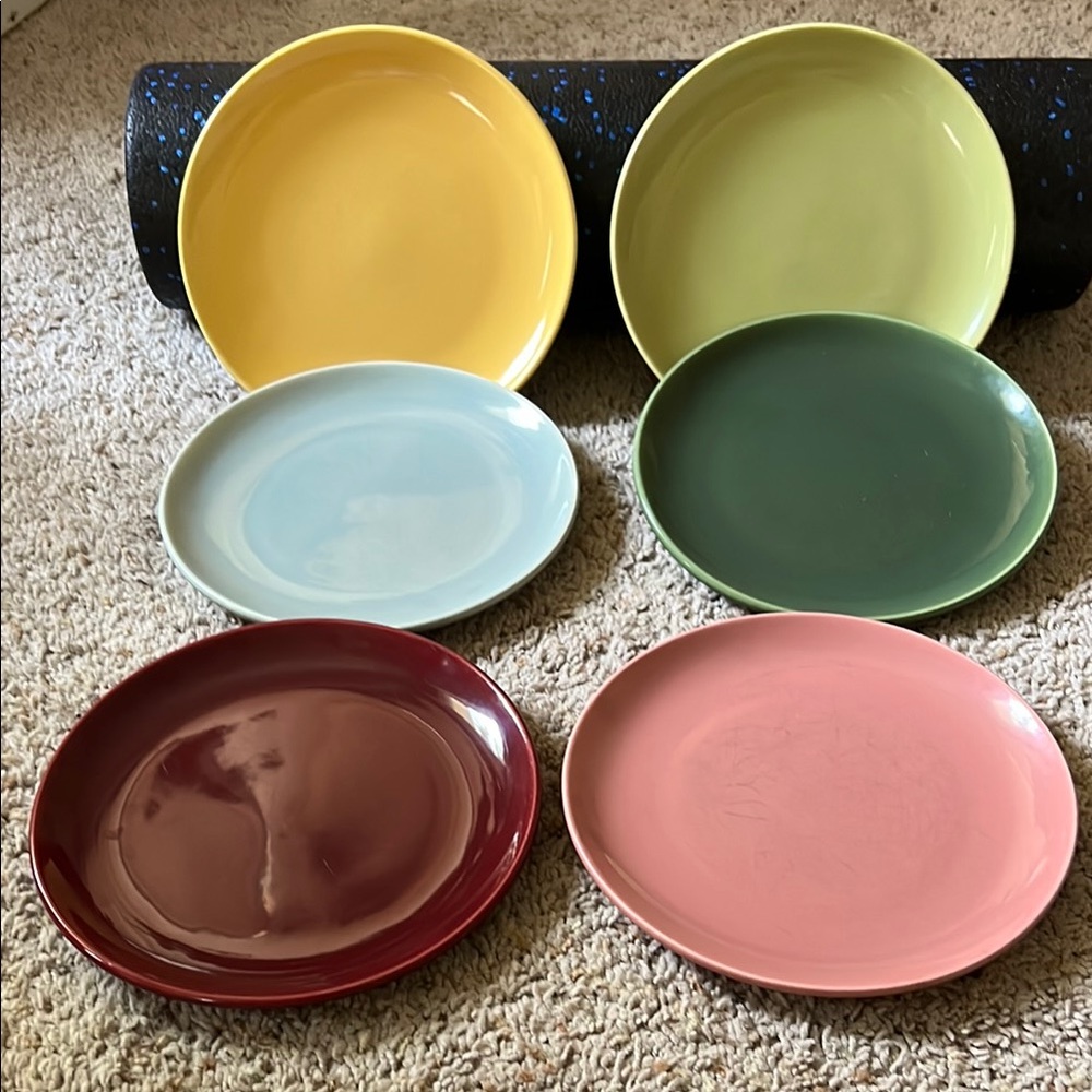 Bauer Pottery 9.5” Vintage Monterey Moderne Plates